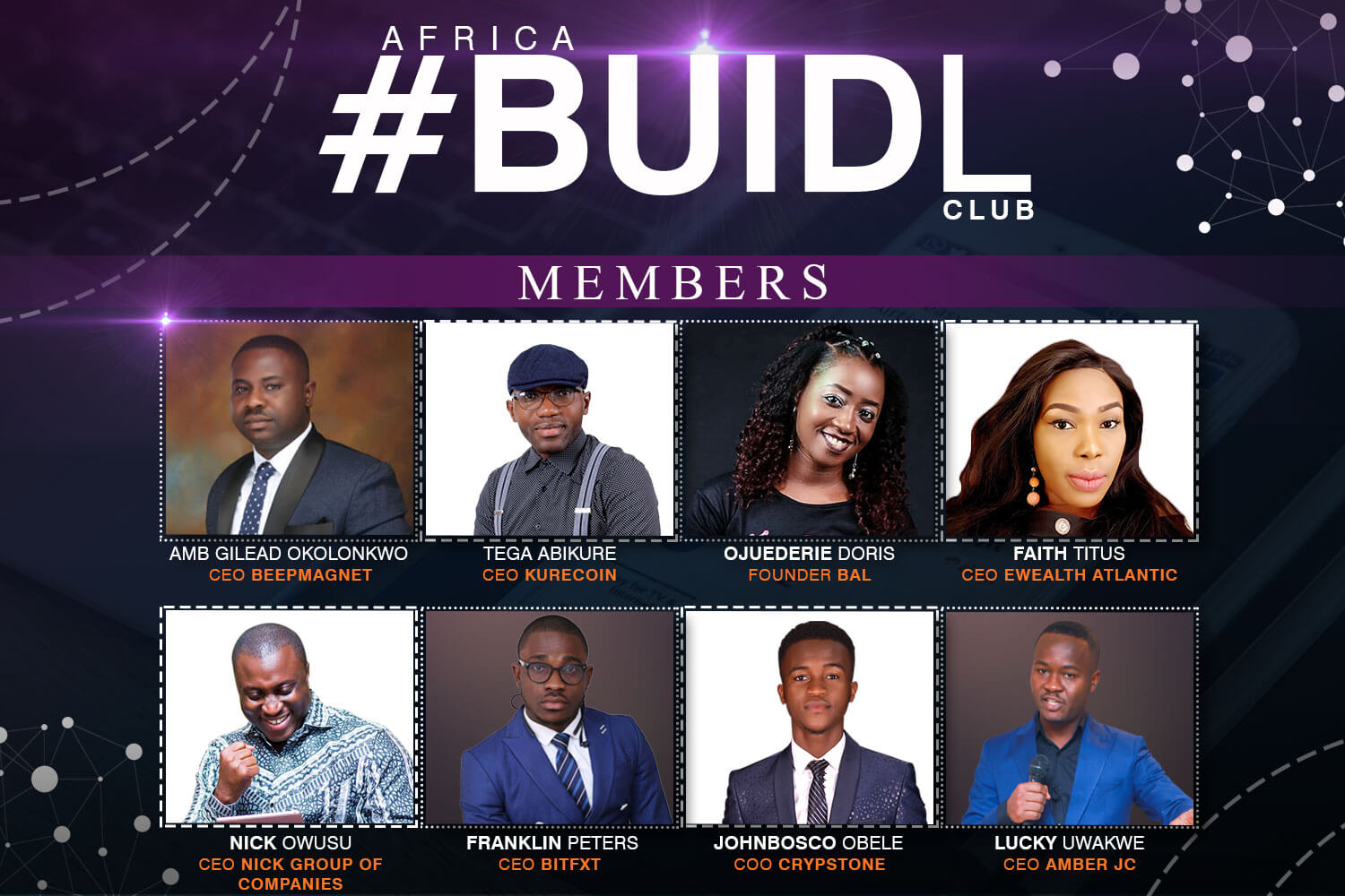 A cross sessions of Buidl Club Members