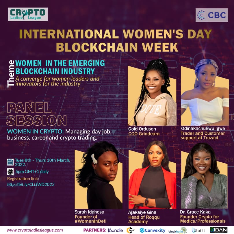 Odinakachukwu Igwe 

Gold Orduson 

Grace Kaka 

Gina Ajakaiye 

Sarah Idahosa 

Delight Gbujie 

Cryptotvplus 