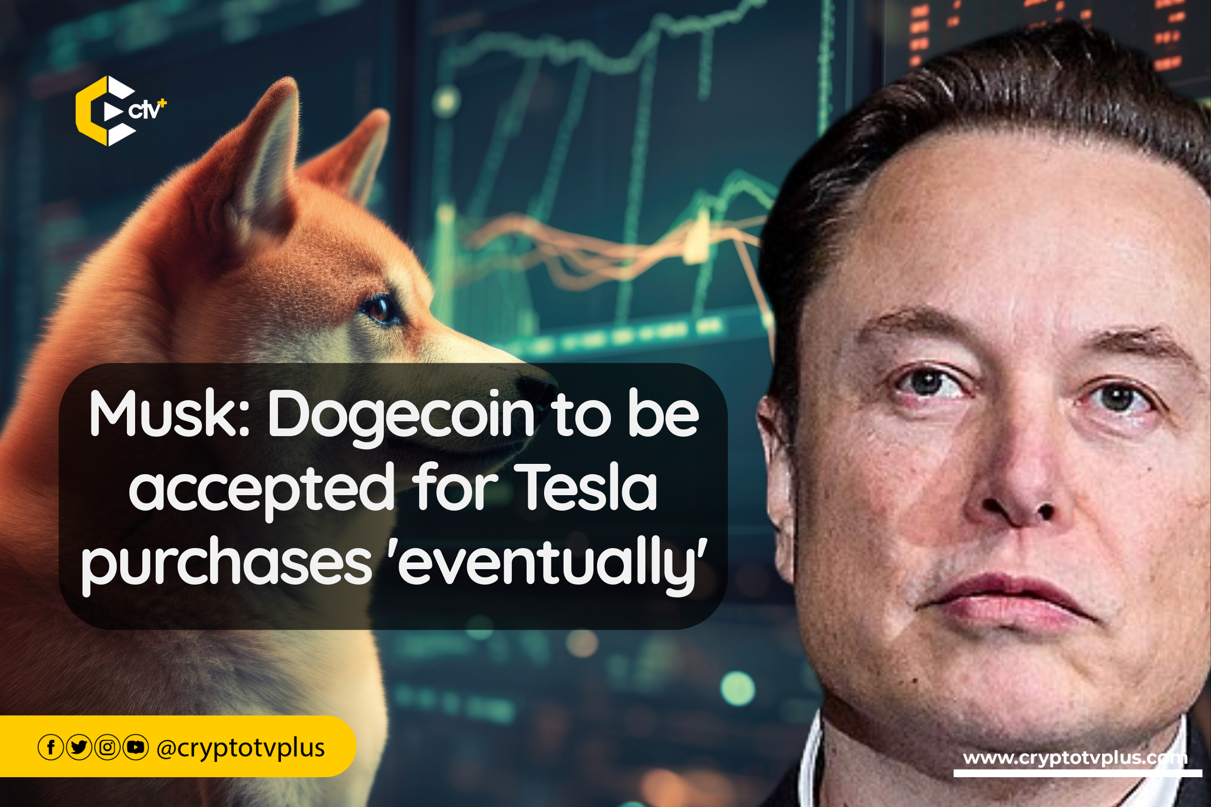 Elon Musk announced that Dogecoin will eventually be accepted as payment for Tesla purchases, marking a huge step in cryptocurrency adoption.