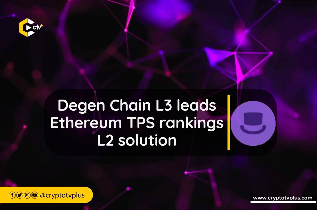 Degen Chain L3 tops Ethereum TPS rankings, showcasing its scalability and performance in handling transactions.