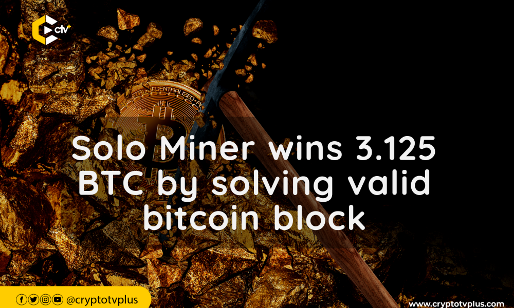 A solo Bitcoin miner on April 28th –– successfully validated block number 841,286, earning the full block reward of 3.125 Bitcoin, worth approximately $200,000 at that time.